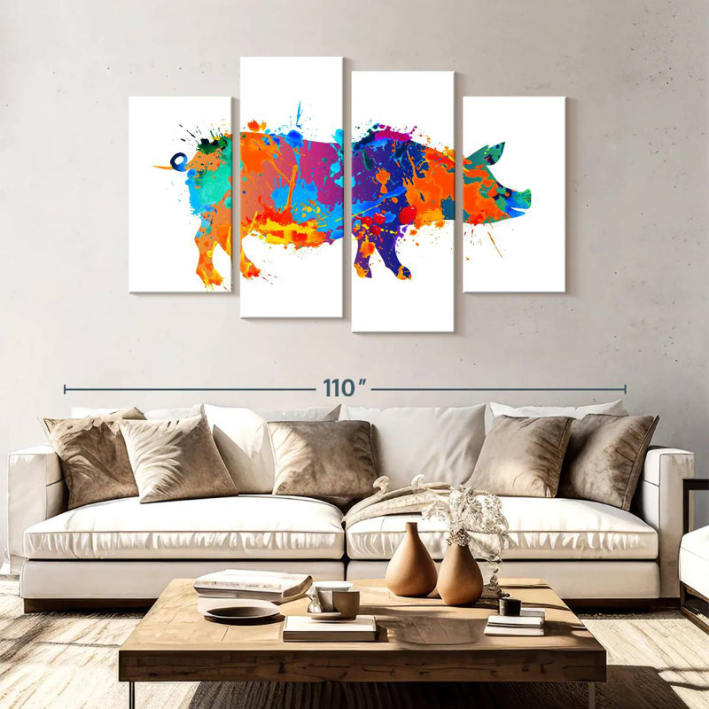 Éclaboussure de cochon Brampt, H 54 po x l 84 po