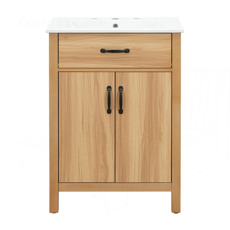 Meuble-lavabo 24 po avec cadre en bois massif, 24"