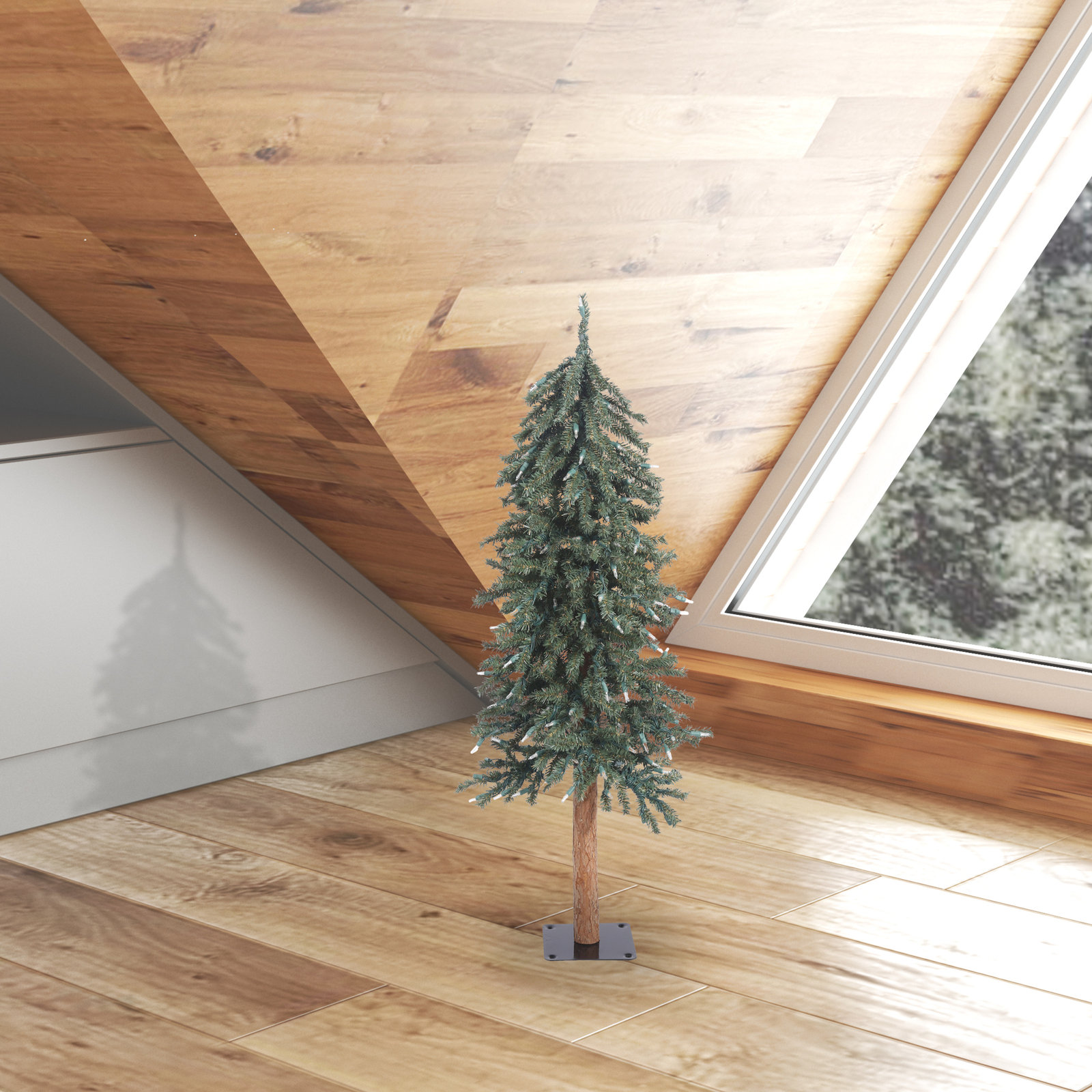Natural Bark Alpine 9.2' Pine Christmas Tree