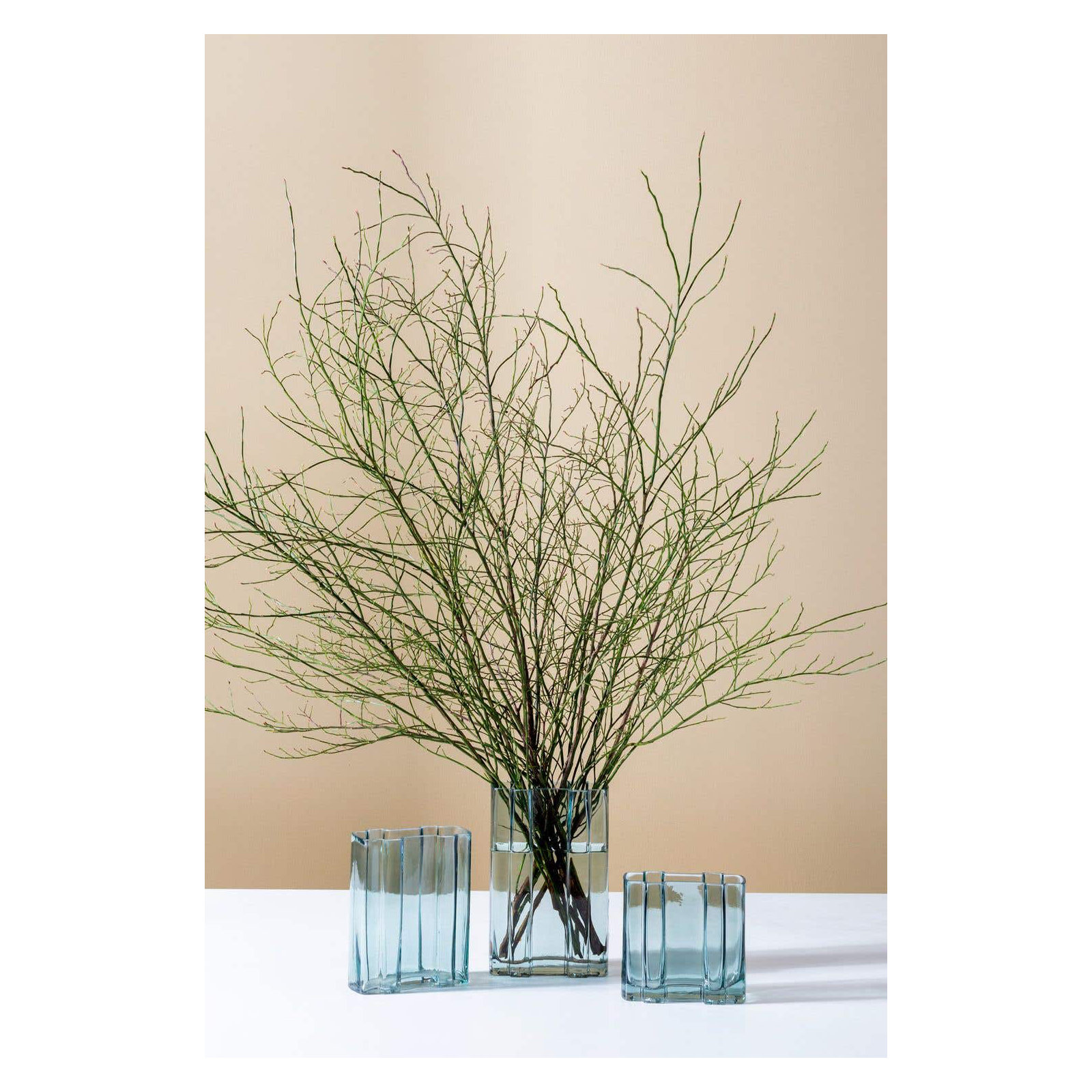 Evanne Handmade Glass Table Vase, 8" H x 6.25" W x 2.75" D