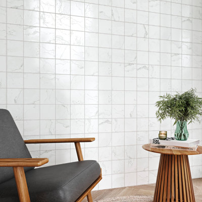 Omega | 5 in. x 5 in. Porcelain Marble Look Wall Tile