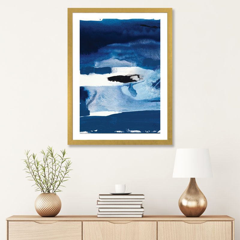 « blue amore ii » par sisa jasper-reproduction d’art, H 24 po x l 16 po x P 1 po, Papier encadré doré