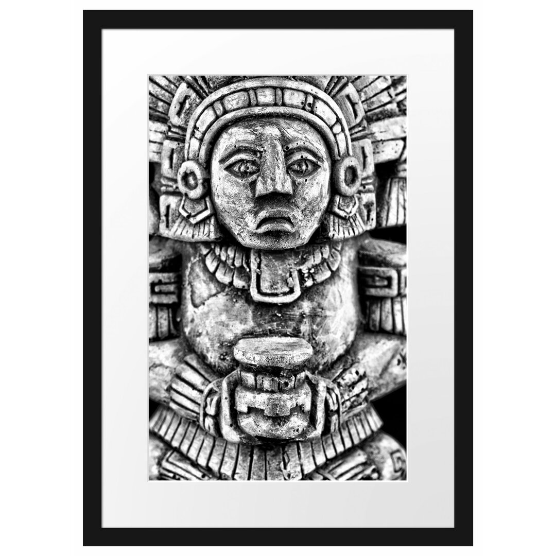 Gerahmtes Poster Kleine Maya Skulptur