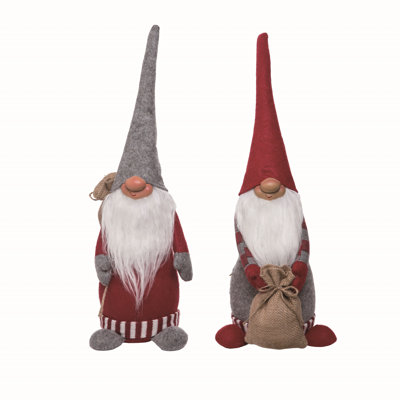  Ensemble de 2 décorations de Noël gnome en peluche avec sac