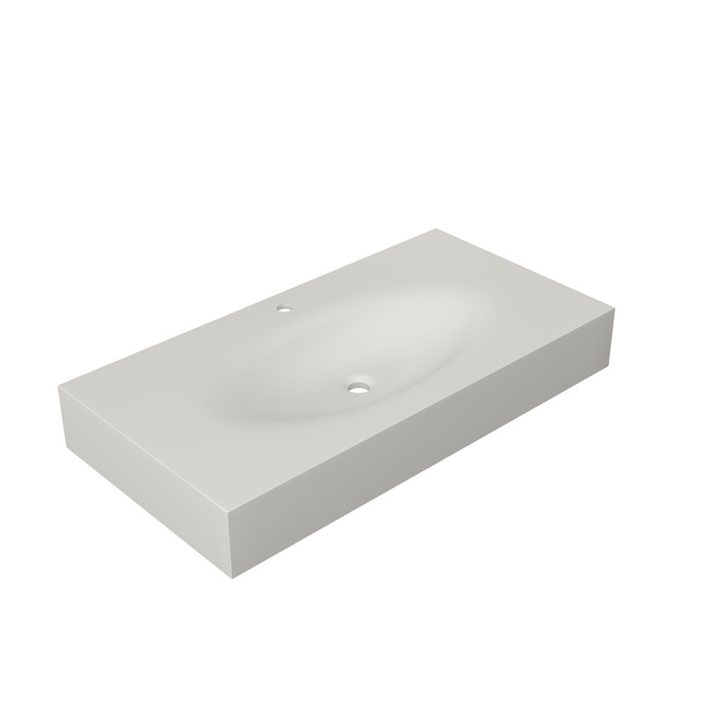 Lavabo à surface solide de 42 po, couleur blanc mat