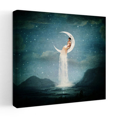 Moon River Lady, art urbain contemporain abstrait