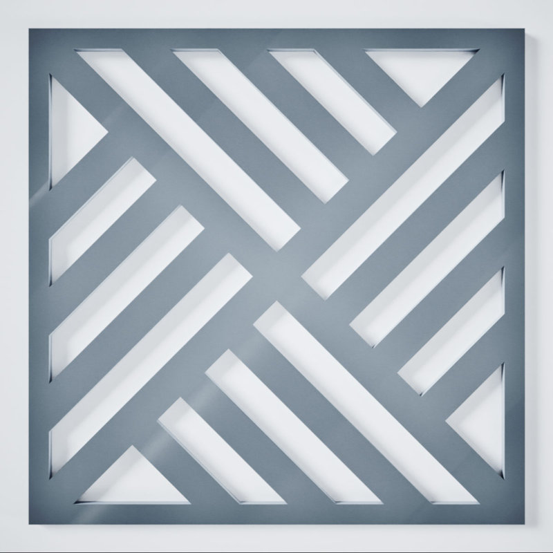 Allen Decorative Fretwork Acrylic Wall Panels, Extra Small, 7 3/8"W x 7 3/8"H x 1/8"T, Dark Grey, Dark Gray