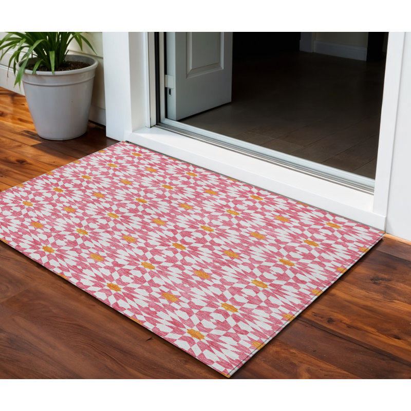 Tapis intérieur lavable à motif de médaillon ivoire 3 pi x 5 pi