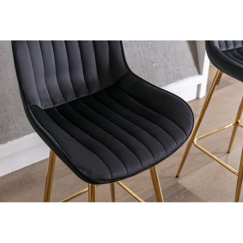 Ensemble de 2 tabourets de bar, Tabouret de comptoir (siège d'une hauteur de 26 p, Noir