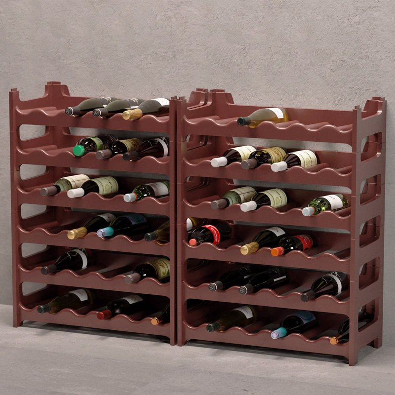Colbe 72 Bottle Floor Wine Bottle Rack, Brown