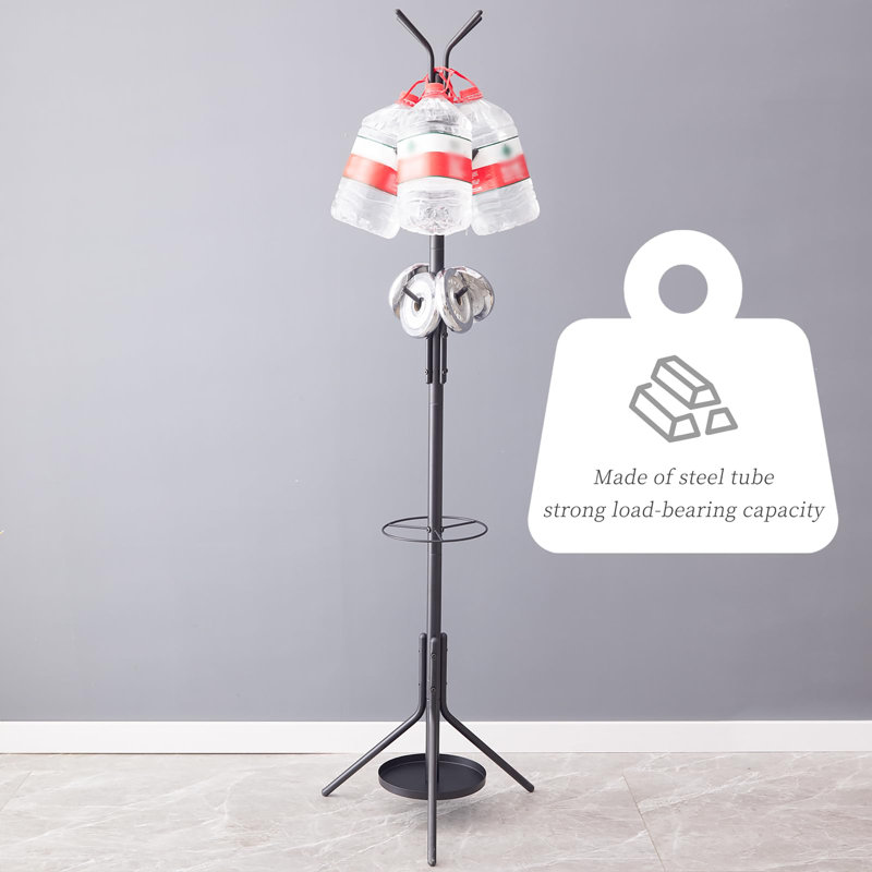 Freestanding 2-In-1 Coat Rack With Rain Cover, Black