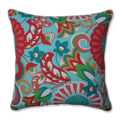 Floral Outdoor Reversible Throw Pillow