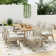 Cadencia 9-Piece Natural Wood Grain Aluminum Patio Dining Set With Rectangular Table And Washable Light Gray Cushions