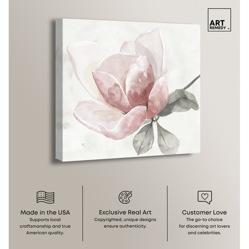 Faded Blush Rose Floral Canvas Wall Art, 40" x 40"