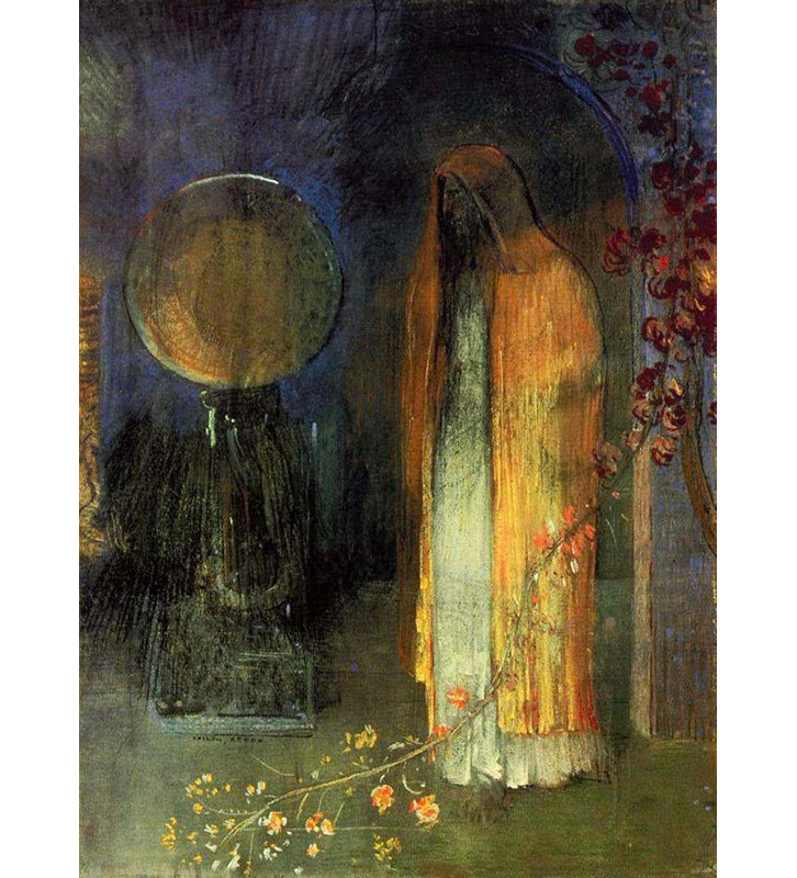 Art sur toile tendue avec Lark Manor ™ Redon, Odilon Gallery: The Yellow Cape, H 18 po x l 14 po
