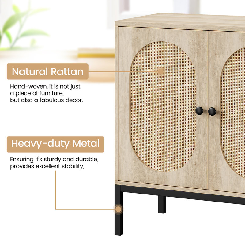 Armoire de rangement avec portes et tablettes Areyona, Beige