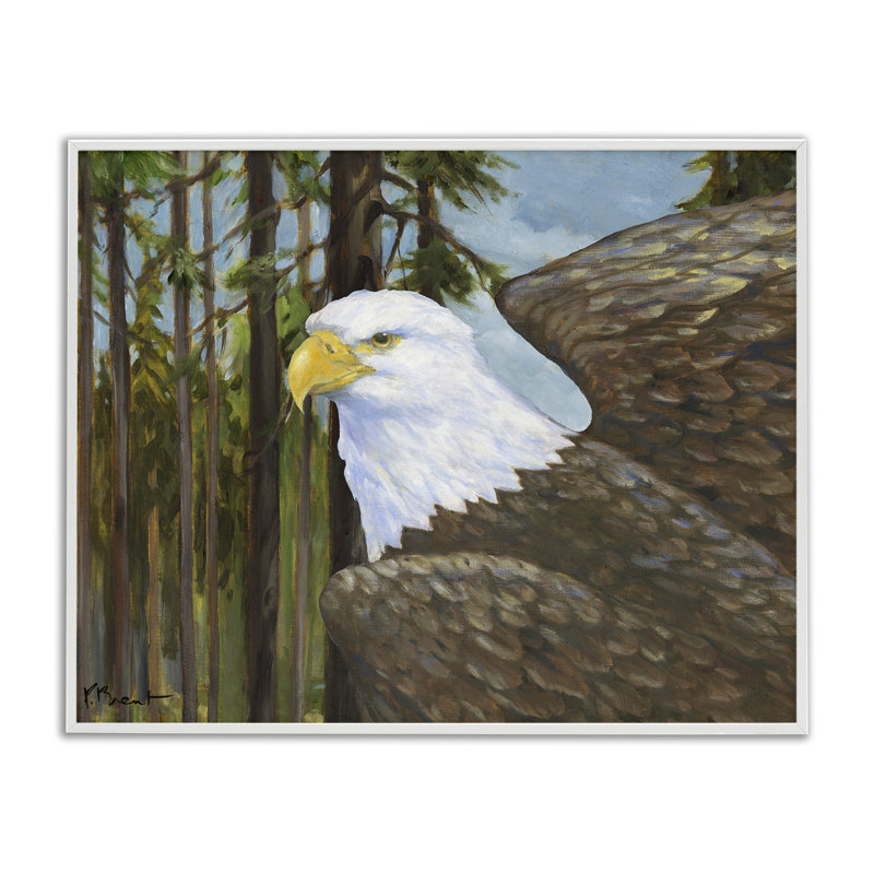 Giclée encadrée de Woodland Eagle's View, design par Paul Brent, H 11 po x l 14 po