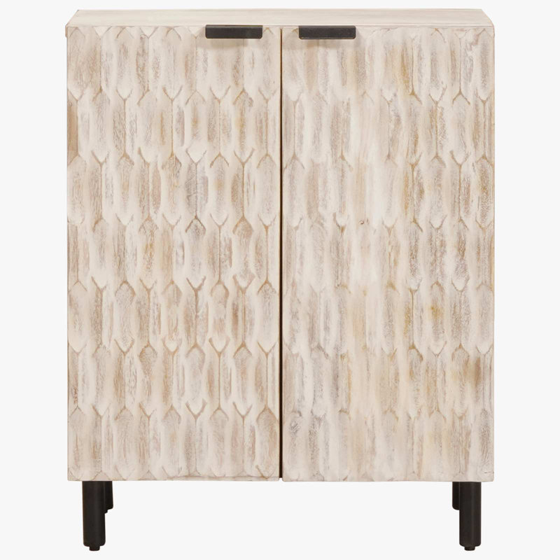 Solid Wood Standard Accent Cabinet, White Wash