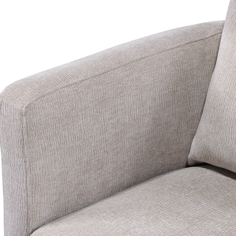 Fauteuil demi-tonneau Fran, Polyester beige