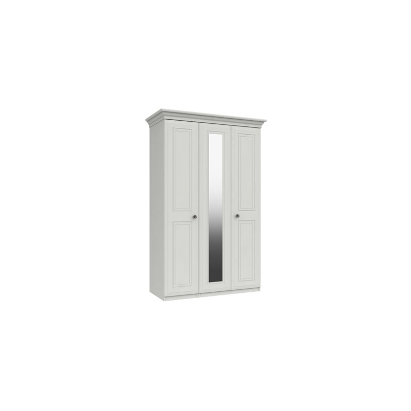 Warminster 3 Door Manufactured Wood Wardrobe, White