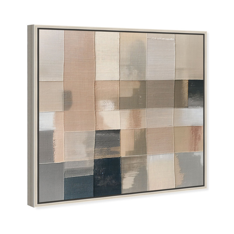 Boxed in Ebony I Canvas Abstract Print by Oliver Gal, Black Frame, 12 x 12, 13"H x 13"W, Silver Frame
