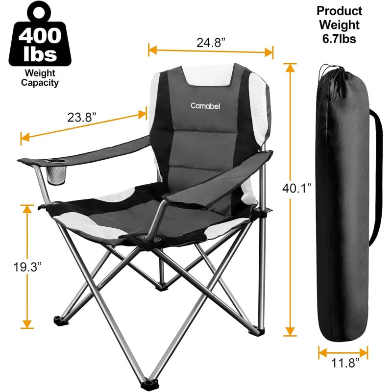 Chaises de camping surdimensionnées Madeira Camabel, gris