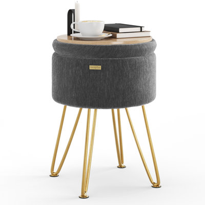 Modern Round Storage Ottoman Side Table