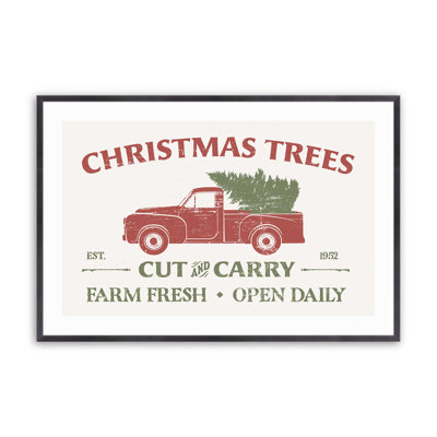 Farm Fresh Christmas Trees Sign Rolled Print