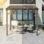 Pavillon de jardin pour terrasse, incliné, avec toit en acier galvanisé incliné-130795656