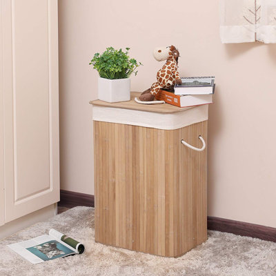 Wood Laundry Hamper with Handles