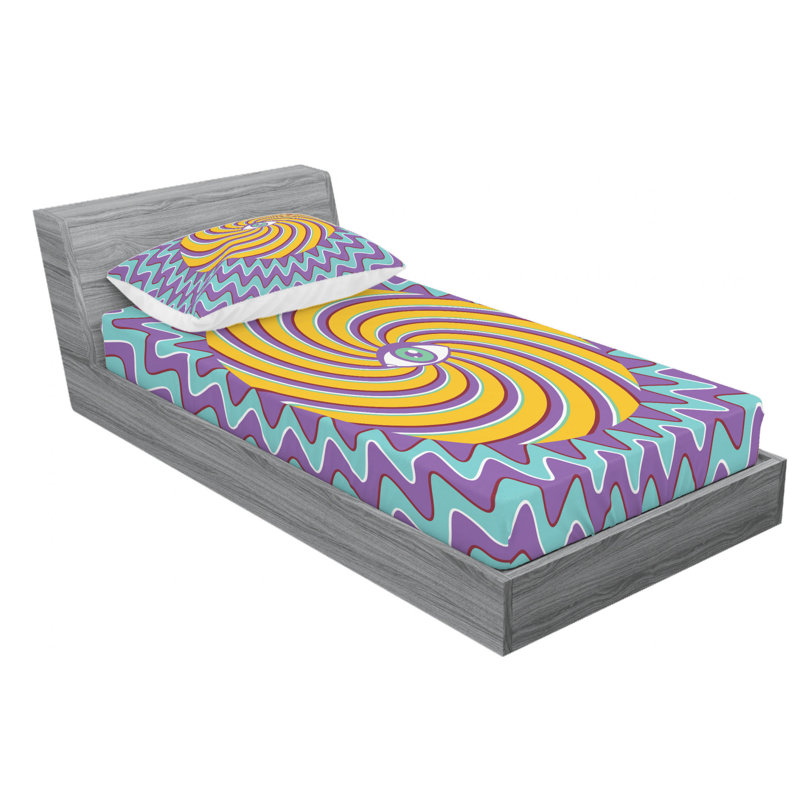 Microfiber Geometric Sheet Set, Twin, Pattern 1