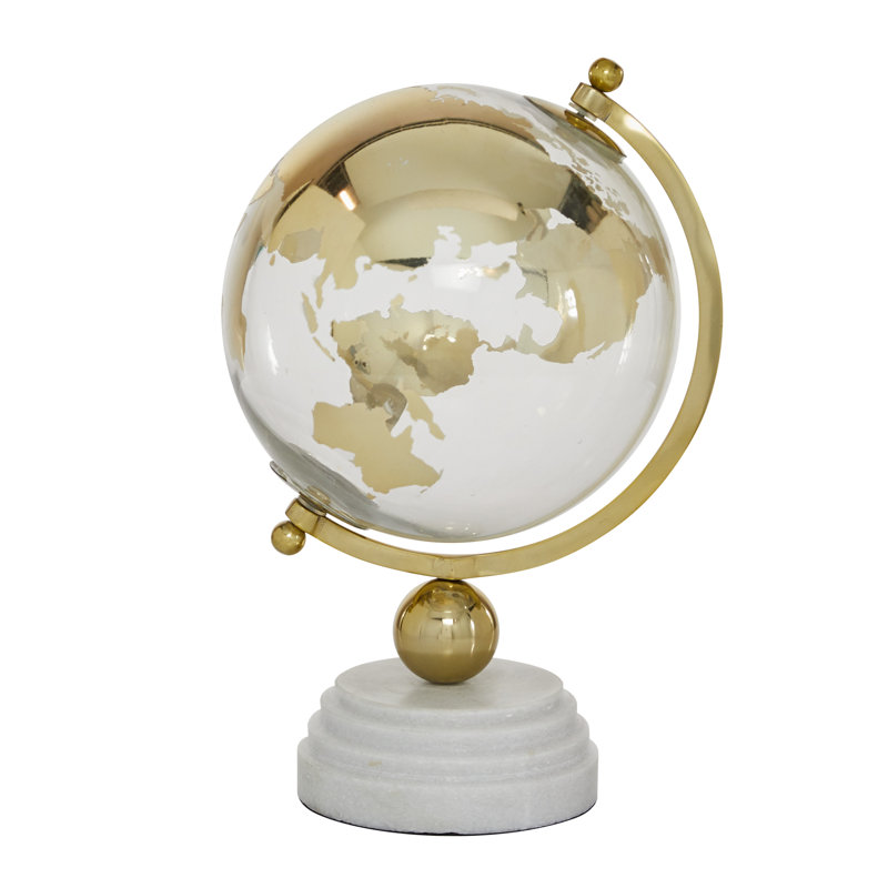 Globe terrestre en marbre éducatif / géographique avec base en marbre et base à niveaux