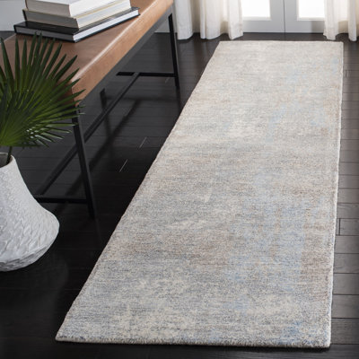 Tapis gris / ivoire en laine / viscose touffeté à la main Dendron