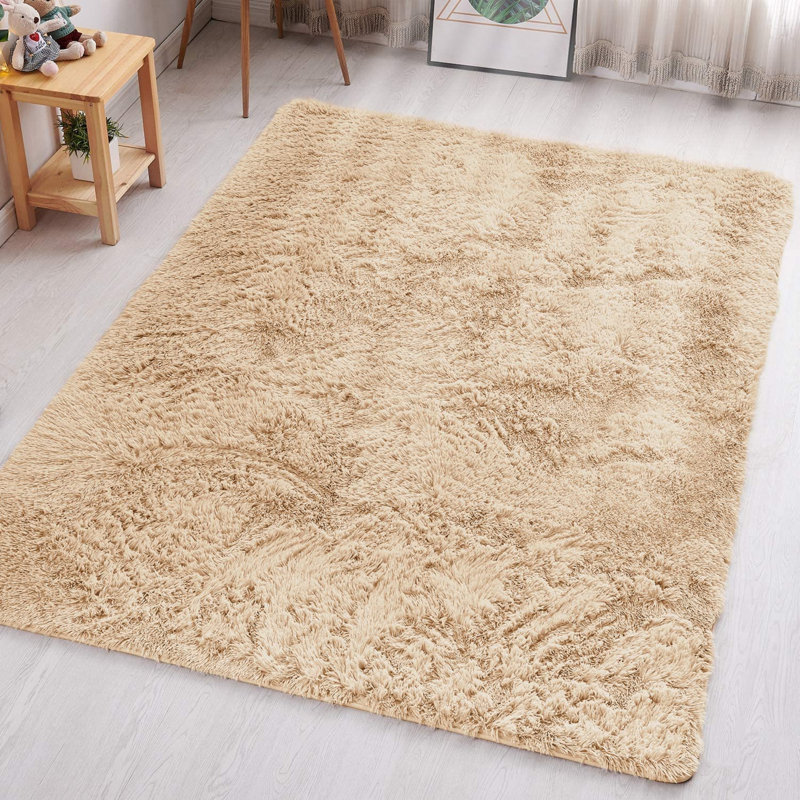 Irin Indoor/Outdoor Beige Fluffy Area Rug, Rectangle 120 x 170cm