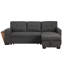 Ensemble de 3 canapés modulaires avec housse en lin gris foncé et housses de sièges amovibles - Mobilier de salon polyvalent-498758539