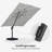 Roshundra Solar Powered LED 10' Square Cantilever Umbrella，Without Base