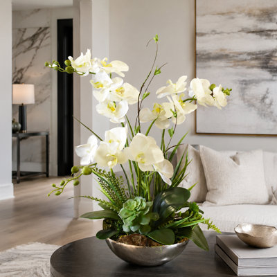 Silk Orchid Arrangement in Vase