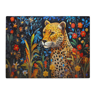 Cheetah Contemporary  Glass Chopping Board