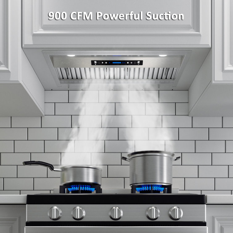 IKTCH 30-in 900-CFM Ducted Stainless Steel Island Range Hood | IKIS02-30