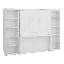 Lit escamotable double en bois avec bureau et tablettes, lit escamotable peu encombrant