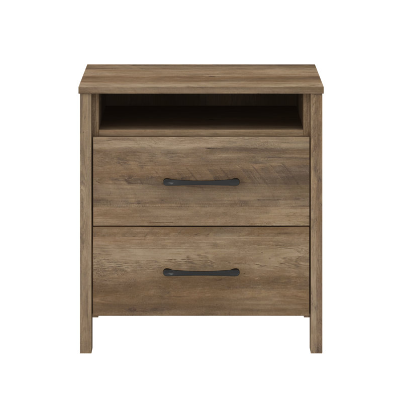  Allysyn 22.7" 2 Drawer Nightstand, Knotty Oak, Individual