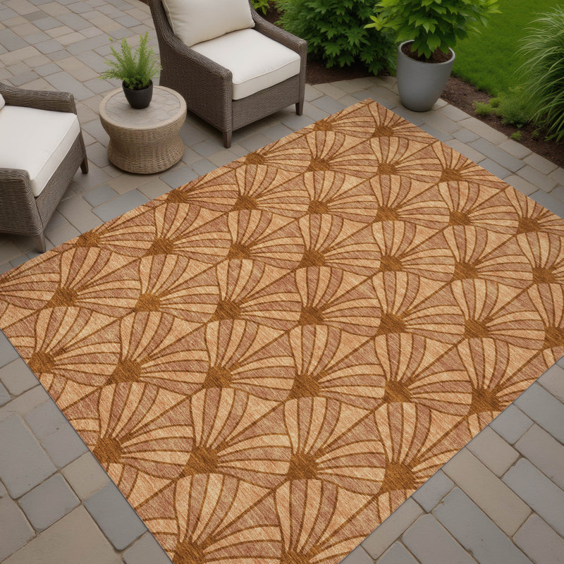 Machine Washable Indoor/Outdoor Lipman ACN2426 Mid-Century Modern Rug, Rectangle 9' x 12'