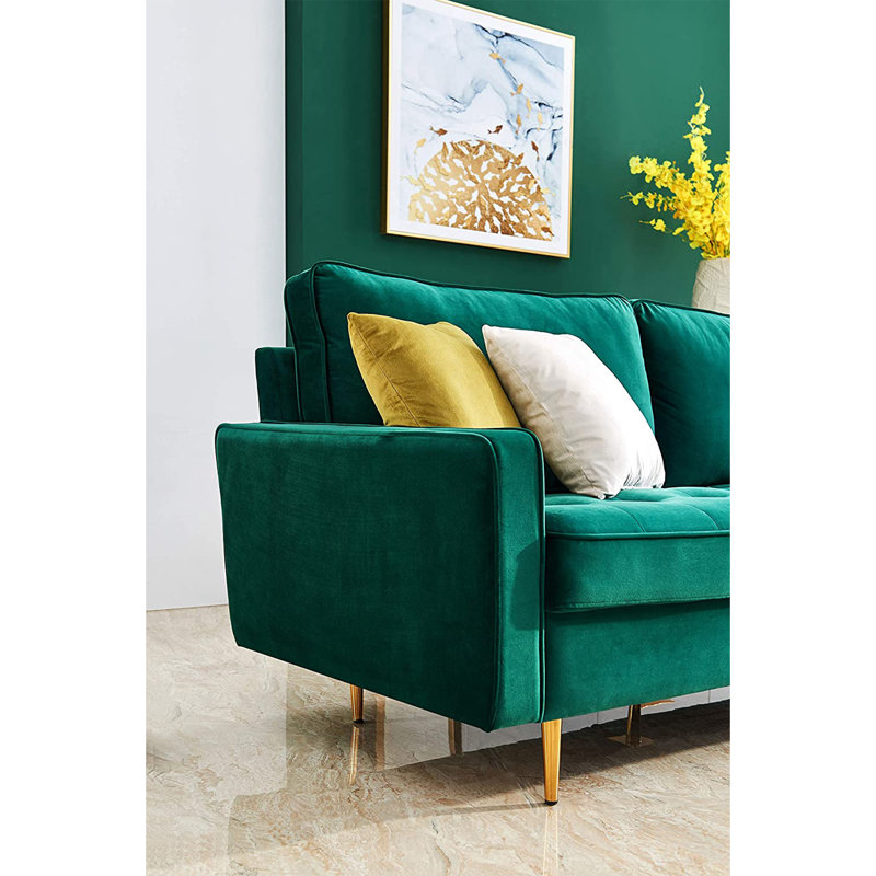Fabric 31.5'' Reception Loveseat, Green