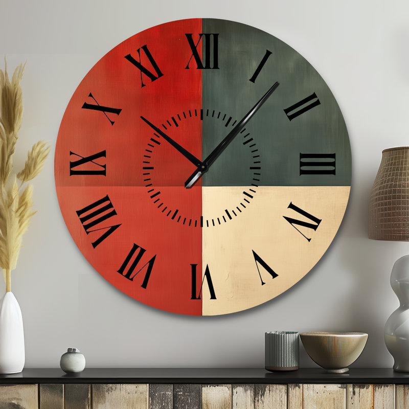 Pure Forms in Balance - Horloge murale abstraite surdimensionnée en métal, Grand
