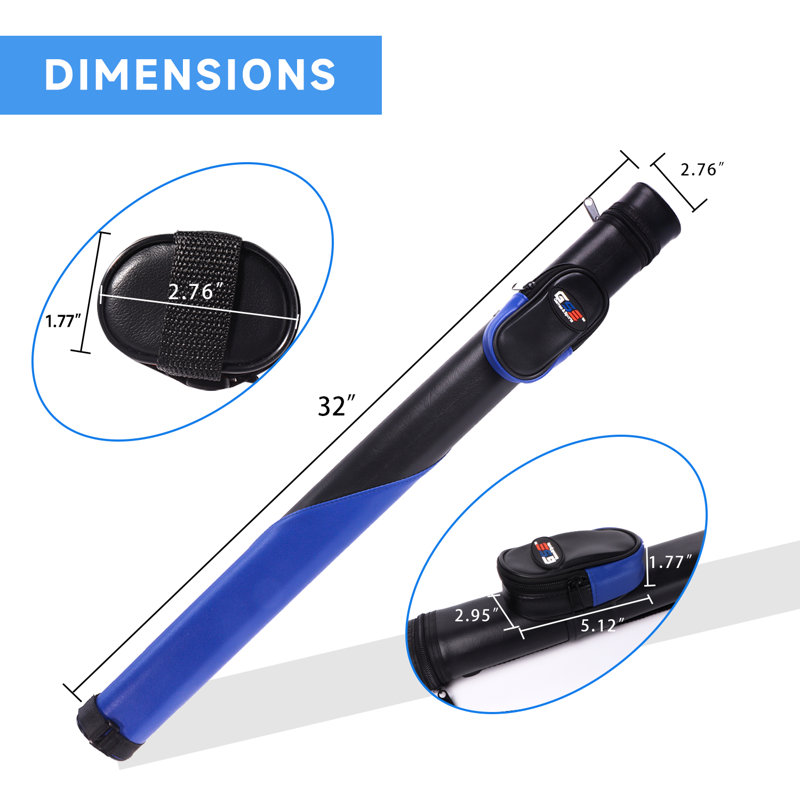 Étui de billard rigide 1x1 Deluxe, Noir / bleu