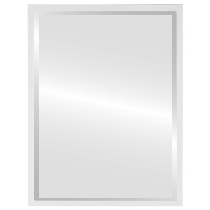 Miroir d'appoint Campblin, H 25,12 po x l 37,12 po, Blanc lin