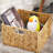 Water Hyacinth Storage Baskets For Organizing, Decorative Wicker Baskets With Carrying Handles, Set Of 2