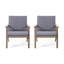 Chaises club d'extérieur en bois d'acacia avec coussins (ensemble de 2)-160105662-160105663