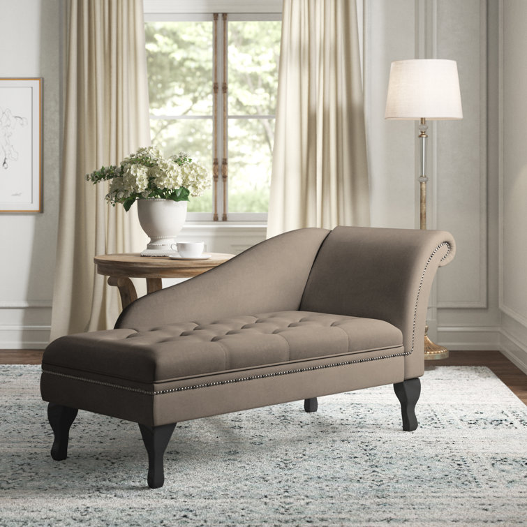 Mcnair Tufted Right-Arm Rolled Chaise Lounge with Storage