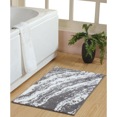 Wrought Studio™ Chesapeake Marble Micro Knitted Bath Rug - 24"x40"